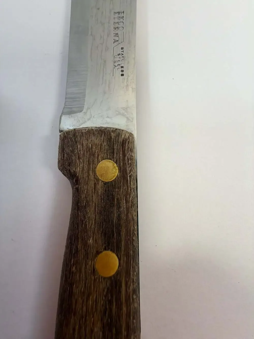 Vintage Ekco Eterna Stainless Steel Utility Knife with Wood Handle